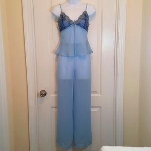 Vintage La Fiore Baby Blue 2pc Lingerie Set